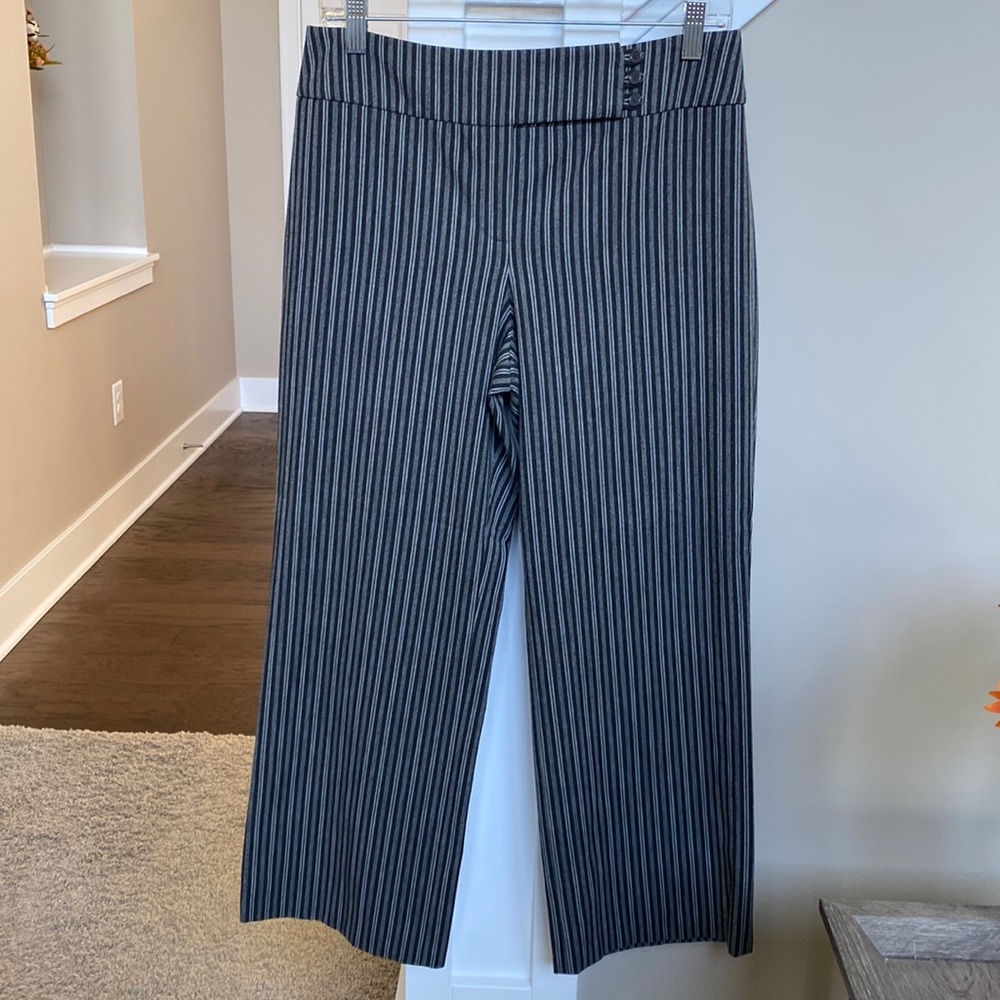 LOFT grey stripe slacks